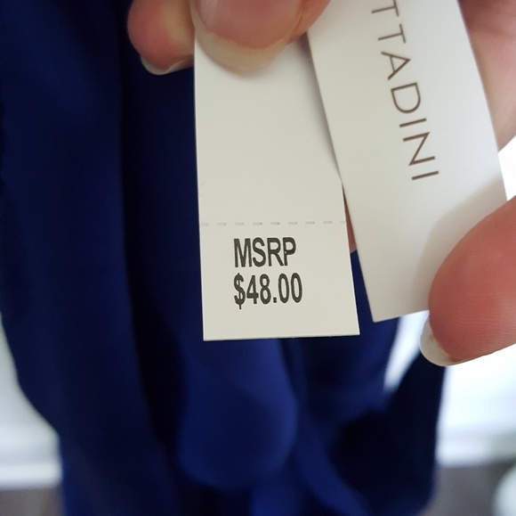 Adrienne Vitadini Royal Blue Ruffle Top - Picture 7 of 8